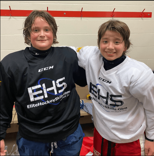 EHS alumni Ryo Han and Drew Reed, players developed at Elite Hockey Skills, Collingwood